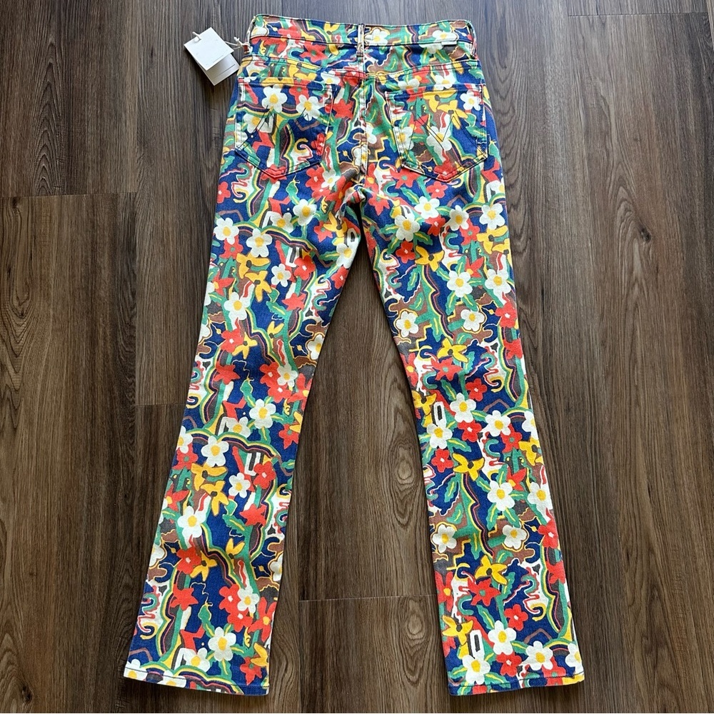 NEW Mother The Insider Flood High Rise Jeans Cosmic Bloom Floral Print Size 27 - Picture 12 of 13